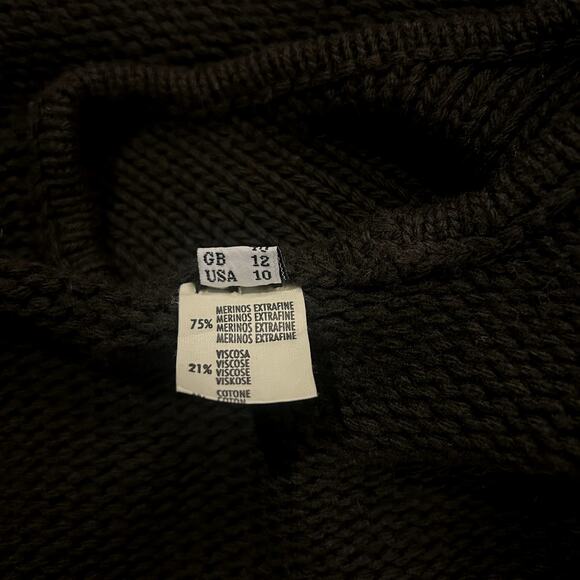 Rick Owens Vintage Queen F/W 2004 Espresso Brown Open Front Long Wool Sweater 44 - Picture 11 of 16
